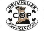 Circle with hoodoo inside; Drumheller COP Association on circle
